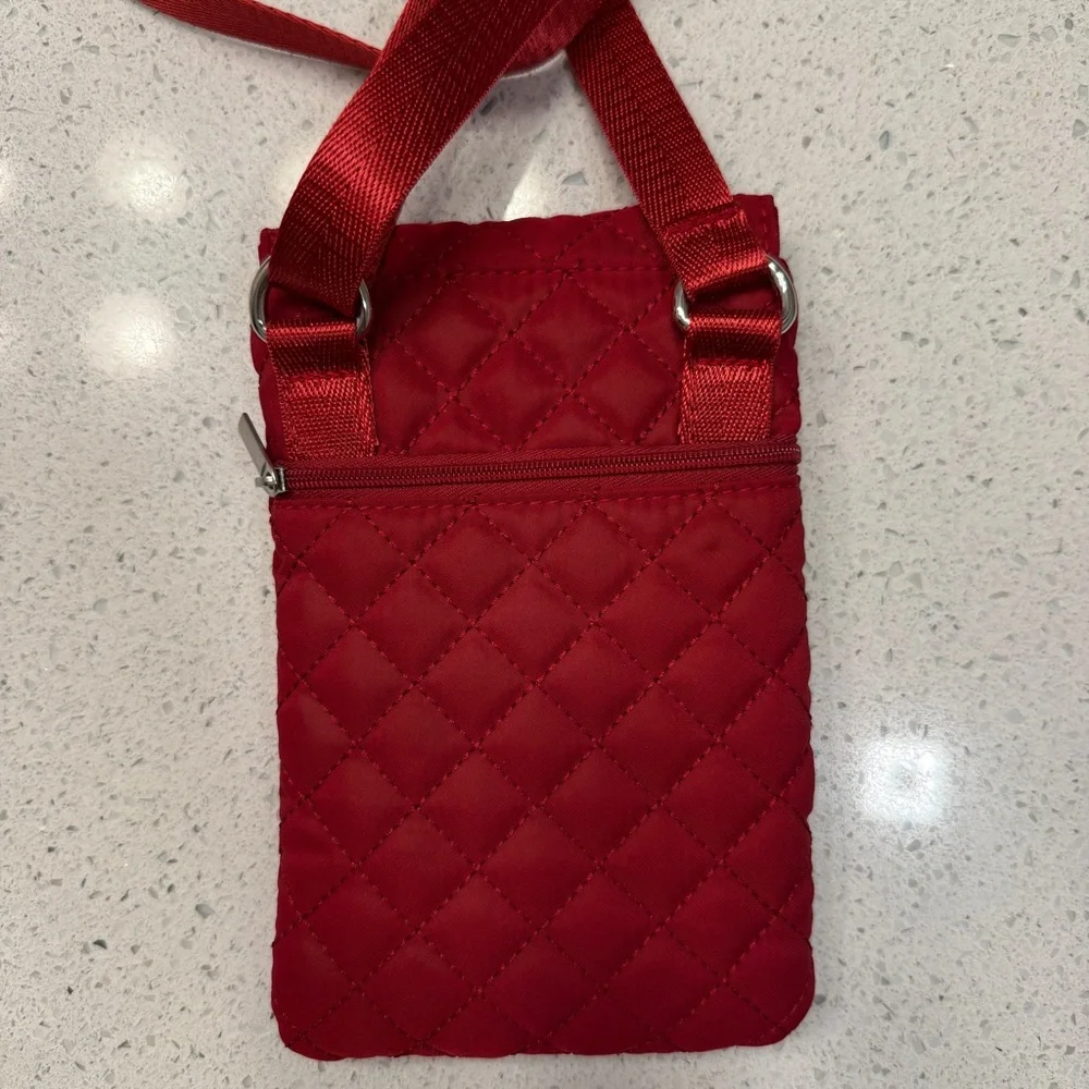 Chicos Red quilted crossbody bag